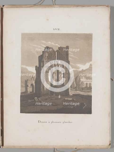 Art of the Lithograph: Italian Church Ruin, Plate XVII , 1819. Creator: Alois Senefelder (German, 1771-1834).