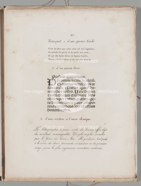 Art of the Lithograph: Printing Letters, Plate XV , 1819. Creator: Alois Senefelder (German, 1771-1834).
