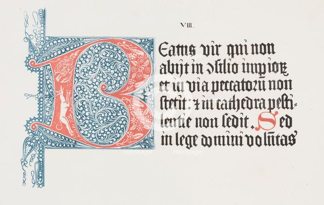 Art of the Lithograph: Psalter- Initial B, Plate VIII, 1818-1819. Creator: Alois Senefelder (German, 1771-1834).