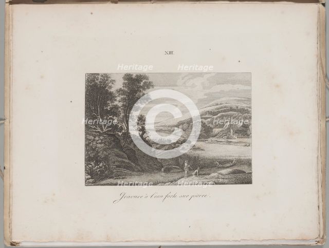 Art of the Lithograph: River Landscape, Plate XIII , 1819. Creator: Alois Senefelder (German, 1771-1834).