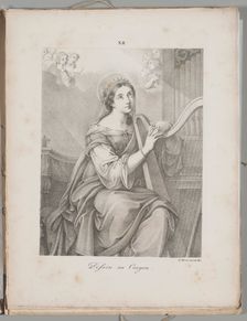 Art of the Lithograph: Saint Cecily, Plate XII , 1819. Creator: Alois Senefelder (German, 1771-1834)