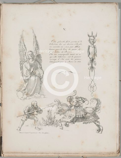 Art of the Lithograph: Three Designs from Dürer’s Prayer Book, Plate V , 1819. Creator: Alois Senefelder (German, 1771-1834).