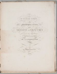 Art of the Lithograph: Title Page, Plate I, 1819. Creator: Alois Senefelder (German, 1771-1834)