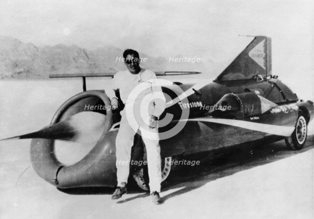 Art Arfons with 'Green Monster' Land Speed Record car, c1966. Artist: Unknown
