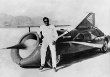 Art Arfons with Green Monster Land Speed Record car, c1966