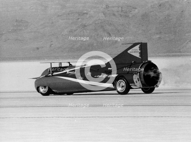 Art Arfons' 'Green Monster' Land Speed Record car, Bonneville Salt Flats, Utah, USA, c1964-c1966. Artist: Unknown