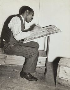 Art class, male student, 1938. Creator: Basil