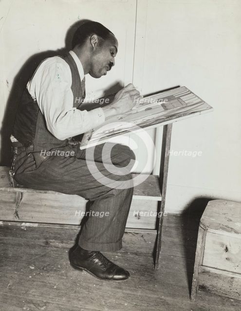 Art class, male student, 1938. Creator: Basil.