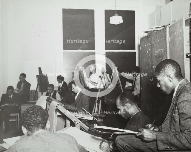 Art class, Harlem Community Art Center, 1938. Creator: Basil.