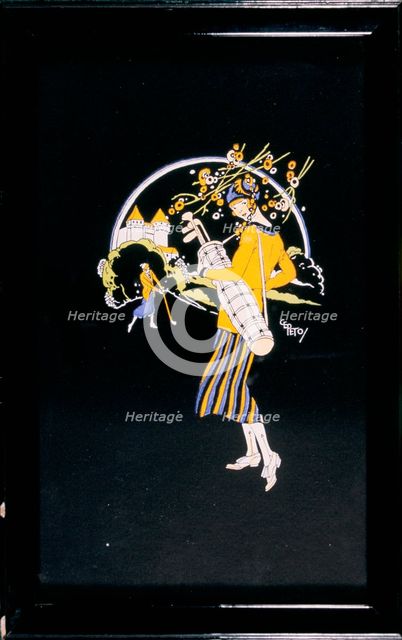 Art Deco golfing print, Gladys Emma Peto (1890-1986), c1920s. Artist: Gladys Emma Peto