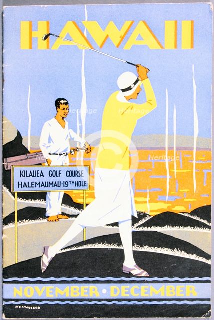 Art Deco poster for golfing holidays in Hawaii, c1930s. Creator: Unknown.