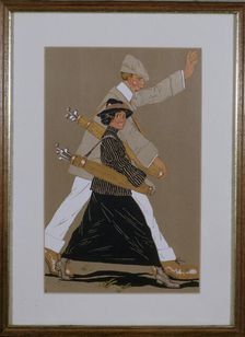 Art Deco print with golfing theme, Austria, c1920s
