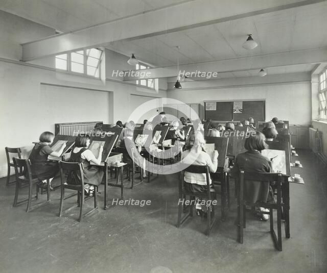 Art lesson, Wornington Road School, London, 1938. Artist: Unknown.