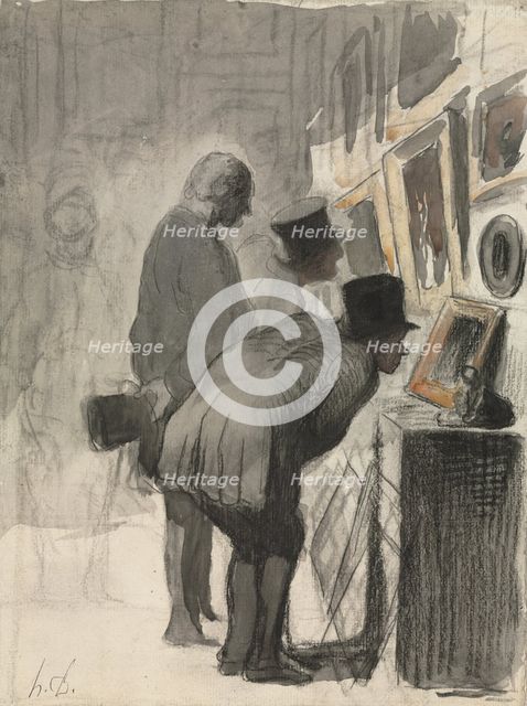 Art Lovers, 1863-1869. Creator: Honoré Daumier (French, 1808-1879).