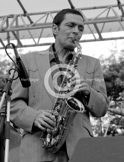 Art Pepper, American alto saxophonist and clarinetist, Capital Jazz,  Knebworth, 1981.   Artist: Brian O'Connor.