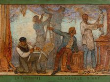 Art spreads its light far and wide: Crafts and industrial design: Sketch for the drawing..., 1880. Creator: Edmond Eugene Valton