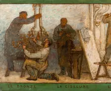 Art spreads its light far and wide: Crafts and industrial design: Sketch for the drawing..., 1880. Creator: Edmond Eugene Valton