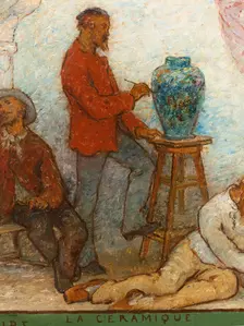 Art spreads its light far and wide: Crafts and industrial design: Sketch for the drawing..., 1880. Creator: Edmond Eugene Valton