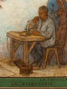 Art spreads its light far and wide: Crafts and industrial design: Sketch for the drawing..., 1880. Creator: Edmond Eugene Valton
