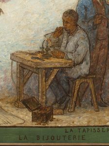 Art spreads its light far and wide: Crafts and industrial design: Sketch for the drawing..., 1880. Creator: Edmond Eugene Valton