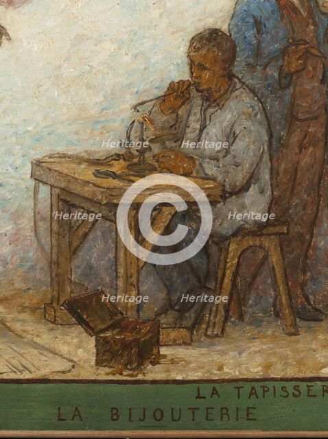 Art spreads its light far and wide: Crafts and industrial design: Sketch for the drawing..., 1880. Creator: Edmond Eugene Valton.