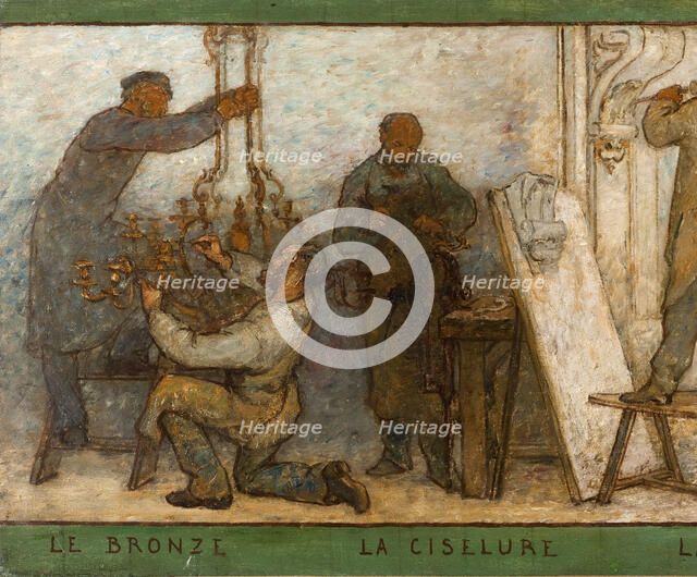 Art spreads its light far and wide: Crafts and industrial design: Sketch for the drawing..., 1880. Creator: Edmond Eugene Valton.