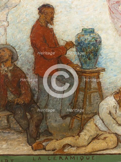 Art spreads its light far and wide: Crafts and industrial design: Sketch for the drawing..., 1880. Creator: Edmond Eugene Valton.