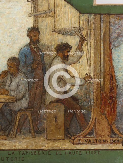 Art spreads its light far and wide: Crafts and industrial design: Sketch for the drawing..., 1880. Creator: Edmond Eugene Valton.