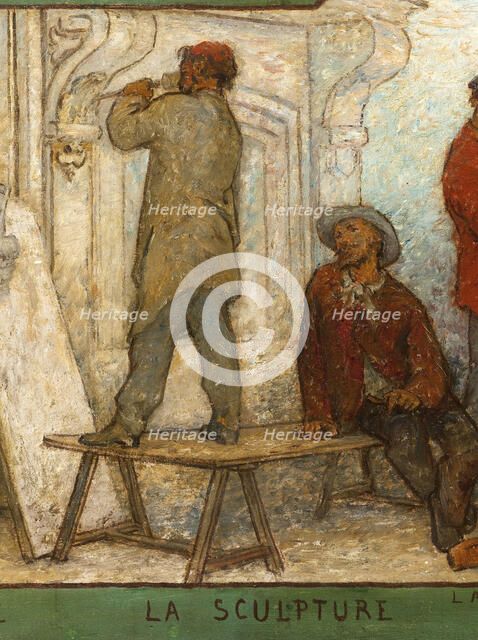 Art spreads its light far and wide: Crafts and industrial design: Sketch for the drawing..., 1880. Creator: Edmond Eugene Valton.