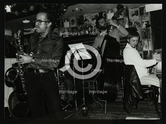 Art Themen, Dave Green, and Michael Garrick playing at The Bell, Codicote, Hertfordshire, 1981. Artist: Denis Williams