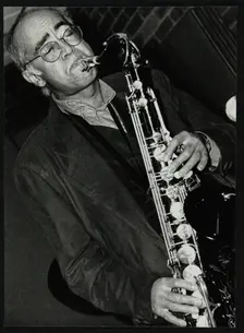 Art Themen playing tenor saxophone at The Fairway, Welwyn Garden City, 1993. Creator: Denis Williams