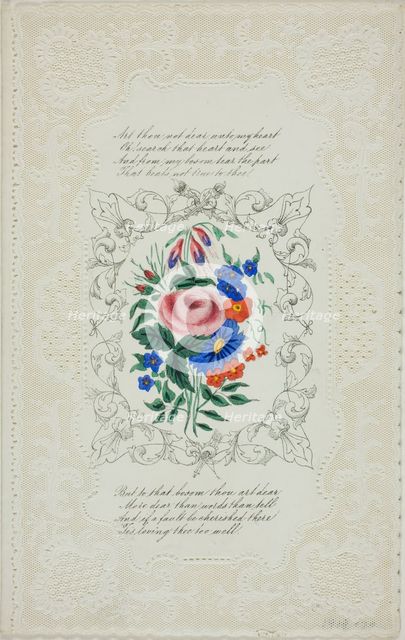 Art Thou Not Dear Unto My Heart (valentine), c. 1850. Creator: Unknown.
