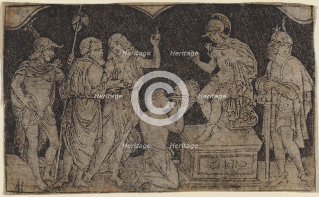 Artaxerxes Receiving the Head of Cyrus, c. 1490/1510. Creator: Peregrino da Cesena.