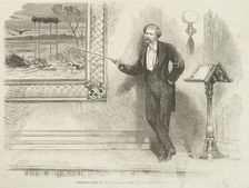 Artemus Ward in his entertainment at the Egyptian Hall, 1866. Creator: Unknown
