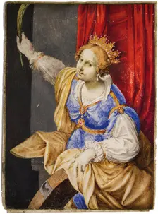 Artemisia Gentileschi as Saint Catherine of Alexandria, Mid of 17th cen.. Creator: Corvina, Maddalena (1607-1664)