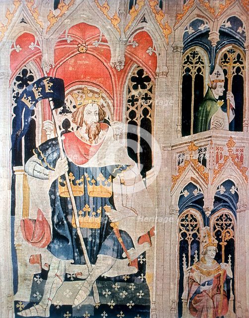 Arthur, 6th century semi-legendary Christian king of the Britons, late 14th century. Artist: Unknown