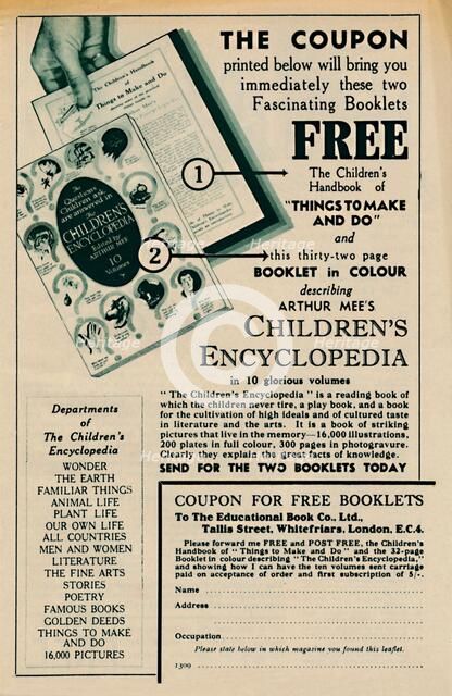 'Arthur Mee's Children's Encyclopedia', 1935. Artist: Unknown.