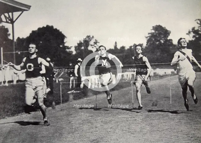 Arthur Duffey, American athlete, running a race, 1902. Creator: Edwin Levick.