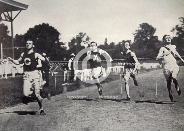 Arthur Duffey, American athlete, running a race, 1902. Creator: Edwin Levick.