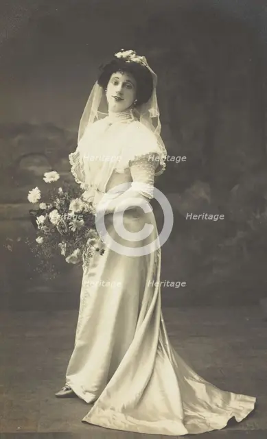 Arthur Grayson, dressed as a bride, for "The Jollity Boys", 1909. Creator: Unknown.