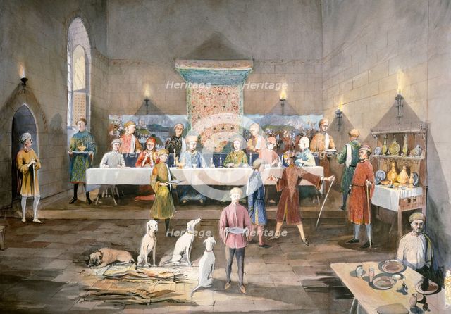 Arthur's Hall, Dover Castle, 14th century, (c1990-2010). Artist: Terry Ball.