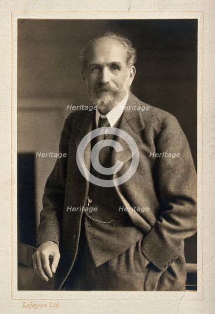 Arthur Schuster, standing, facing forwards, c1920. Creator: Unknown.