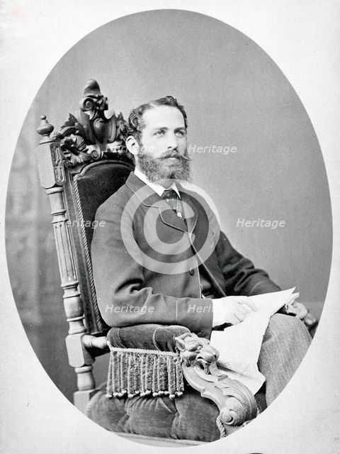 Arthur Schuster, seated, facing left, aged about 38, c1888. Creator: L Suscipj.