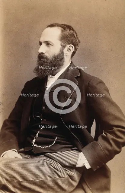 Arthur Schuster, seated, facing right, aged about 45, c1896. Creator: Arthur James Melhuish.