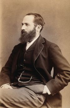 Arthur Schuster, seated, facing right, aged about 45, c1896. Creator: Arthur James Melhuish