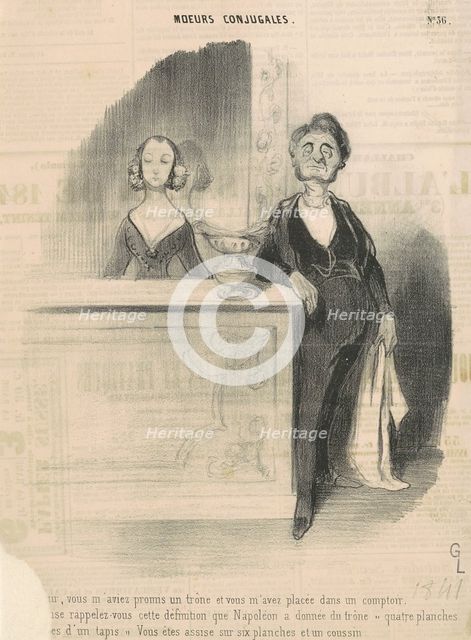 Arthur, vous m'aviez promis un trône..., 19th century. Creator: Honore Daumier.
