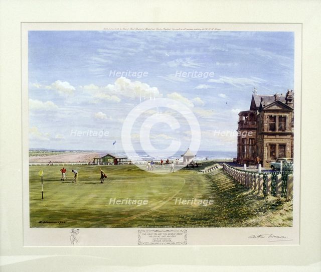 Arthur Weaver, signed print of Royal and Ancient course at St Andrews, 1961. Creator: Arthur Weaver.