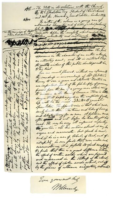 Article on The State in its Relations with the Church, 1839.Artist: Thomas Babington Macaulay, 1st Baron Macaulay