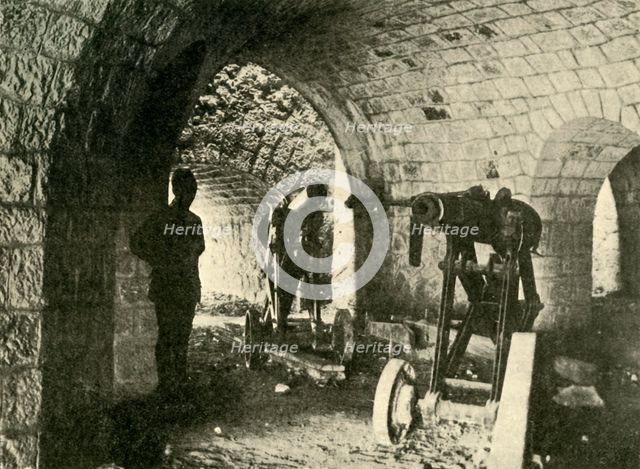 Artillery at Fort Souville, Verdun, northern France, First World War, c1916, (c1920). Creator: Unknown.