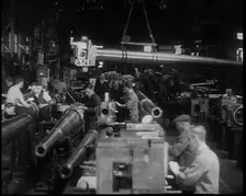 Artillery Barrels Being Produced in a Factory, 1940. Creator: British Pathe Ltd